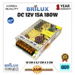 Power Supply Trafo Brilux DC 12V 15A | 180W (Super Quality)